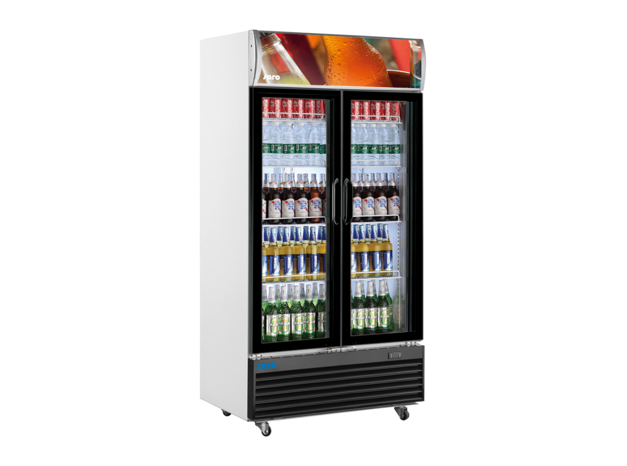 SARO Getränkekühlschrank mit Werbetafel - 2-türig Modell GTK 800