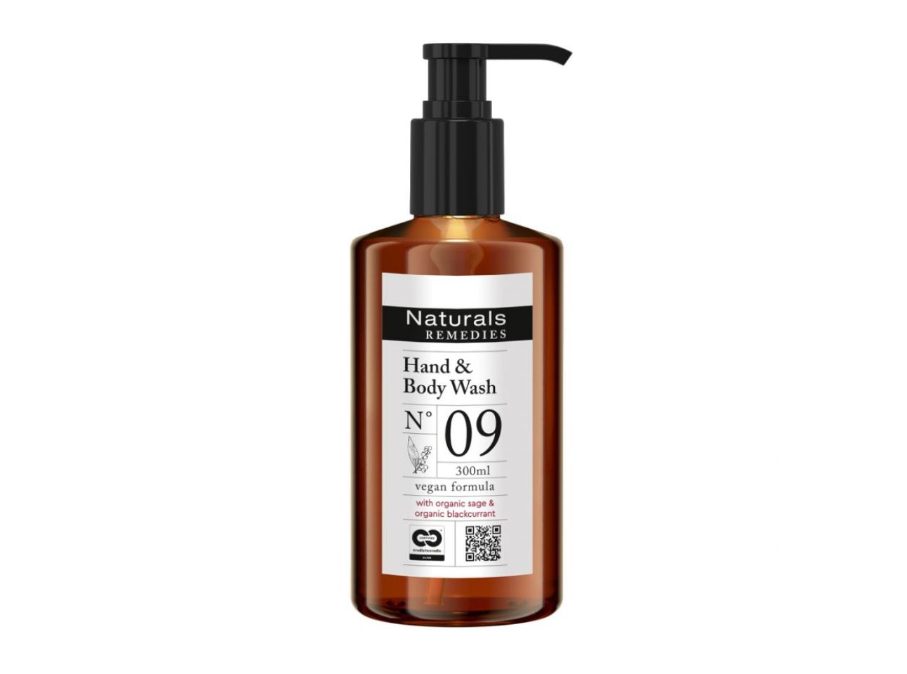 Naturals Remedies - Hand & Köperwaschgel, Pumpspender zum Nachfüllen, 300ml