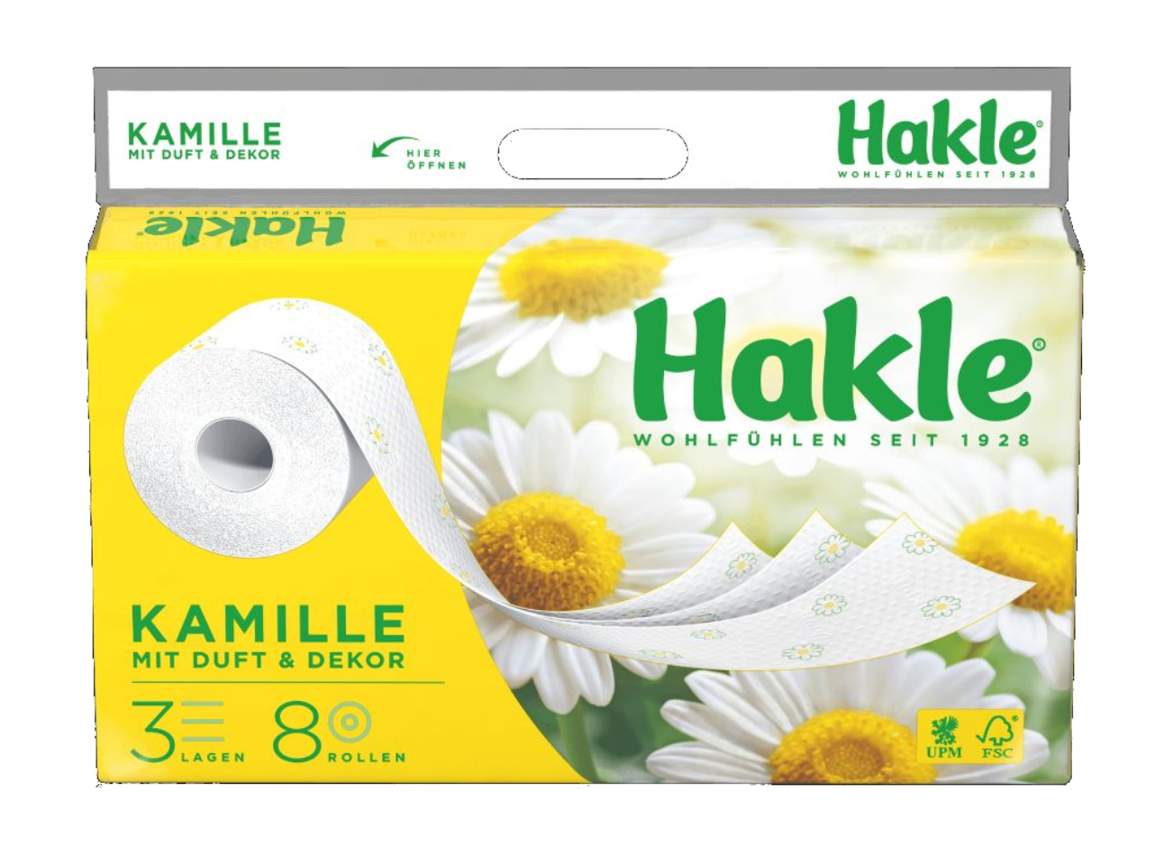 HAKLE Kamille Toilettenpapier 3-lagig