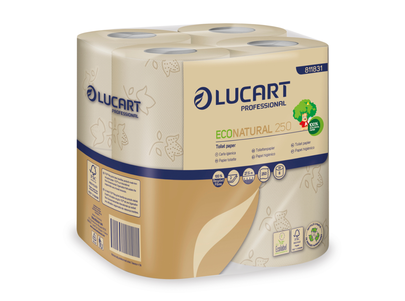 Eco Natural Lucart 250 Toilettenpapier 2-lagig