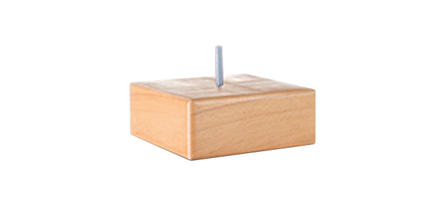 Holz: Design Block Fußset, Natur, 15 x 15 x 6,5 cm 
