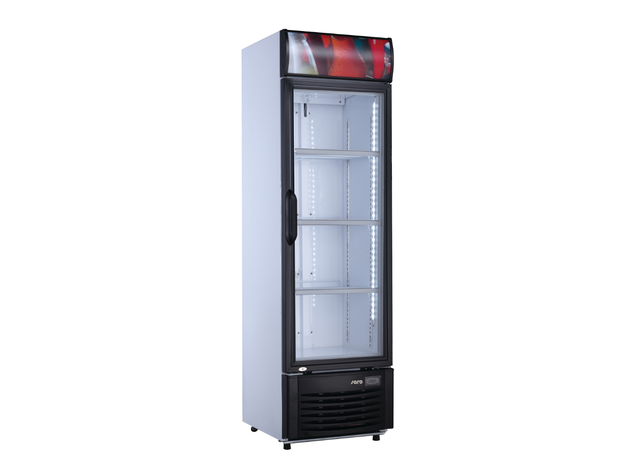SARO Getränkekühlschrank mit Werbetafel Modell GTK 282 M