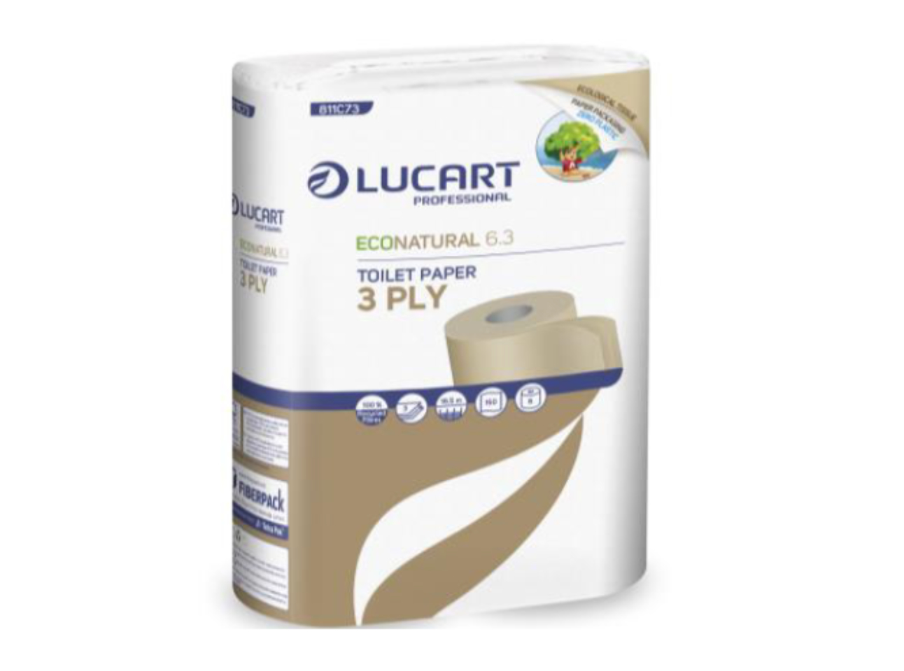 Lucart Eco Natural 6.3 Toilettenpapier 3-lagig
