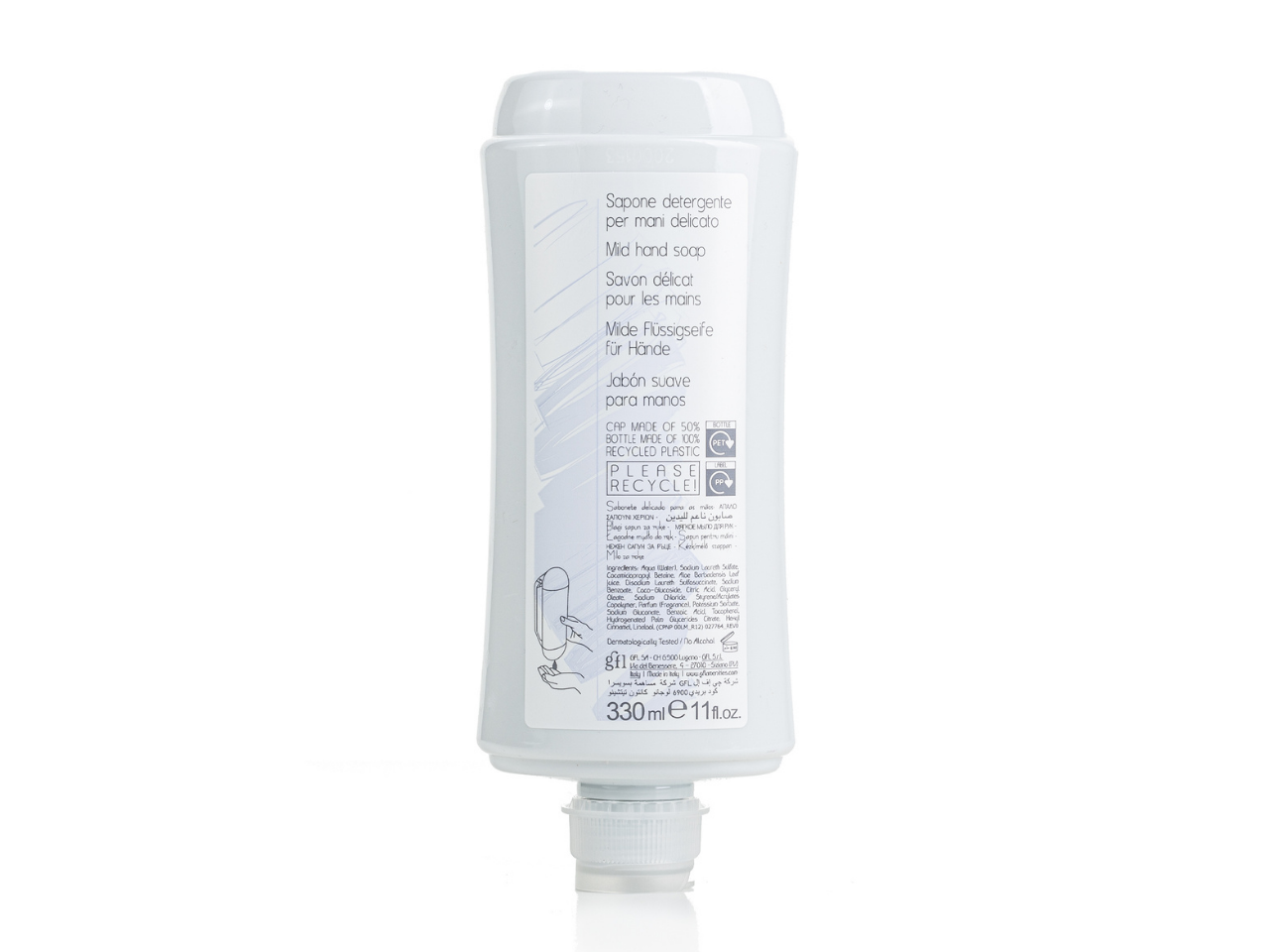 Linea Neutra Milde Flüssigseife für Hände - Squeeze Spenderflasche 330 ml aus recyceltem PET