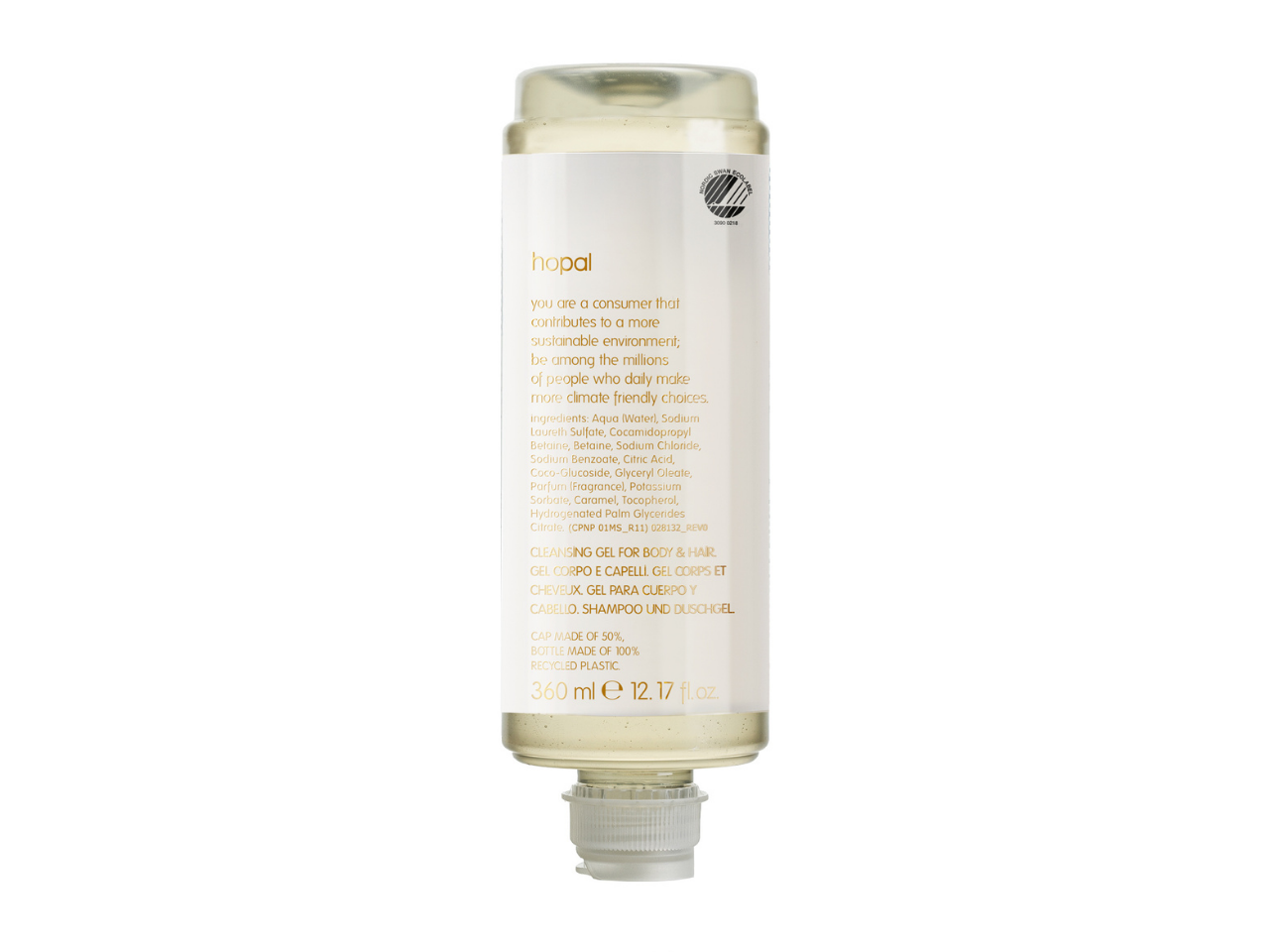 Hopal Shampoo und Duschgel - Spender 360 ml aus recyceltem PET